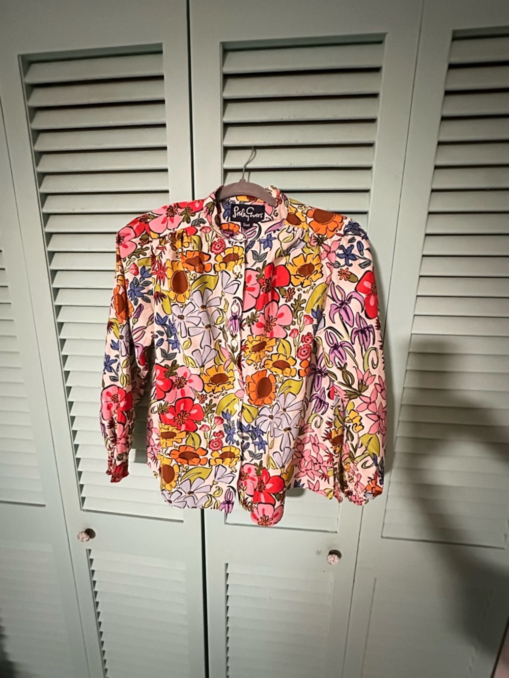 Lesley Evers Multicolor Floral Button-Front Blouse - Picture 5 of 7
